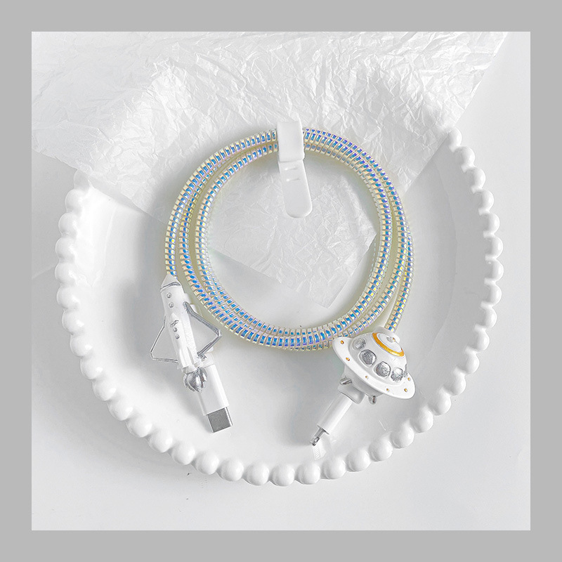 실버 우주 왕복선 비행 접시 보호 버클 (데이터 라인 세트)