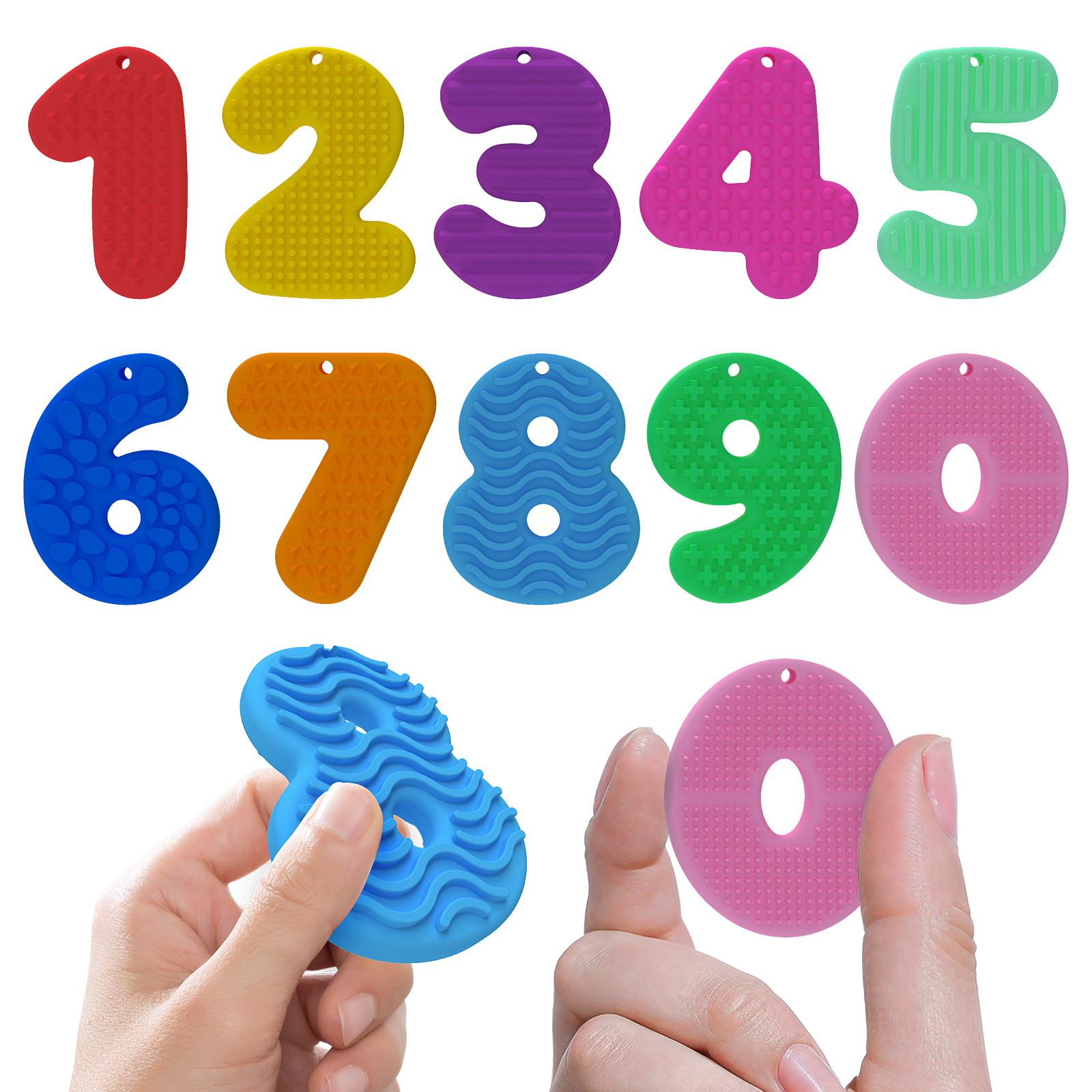 Juguetes Fidget transfronterizos sensoriales para niños descomprimir piedra de textura suave de punta de dedo pellizco pellizco llavero de dibujos animados