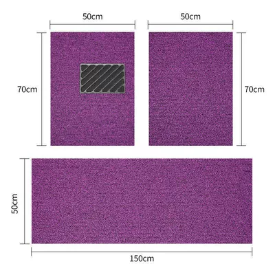 Car Floor Mats, Car Foot — Universal Foot Pad - black-and-purple-three-piece-suit
