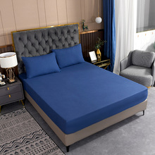 亞馬遜ebay跨境 外貿床笠三件套深寶藍純色床品床笠床單bedsheets