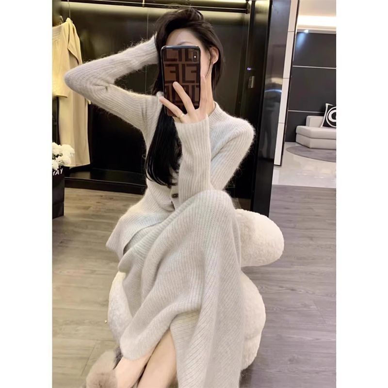 小香风新品套装秋冬女气质毛织半身裙两件套冬装搭配一整套|undefined