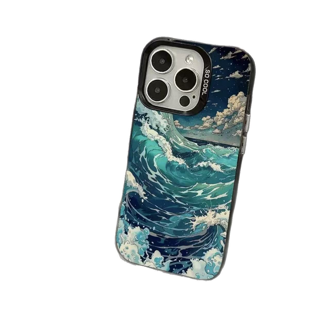 Las olas avanzadas son adecuadas para la carcasa del teléfono móvil Apple 16Promax, carcasa de gas personalizada iPhone15/14/13 Europa y América 12