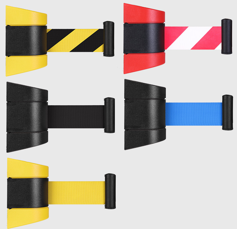 全黑挂壁式伸缩隔离带伸缩头挂墙式壁挂式警戒带2米3米5米10米线