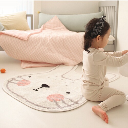 Thick imitation cashmere ins style cute cartoon rabbit carpet children's room game blanket crawling carpet princess room decoration
