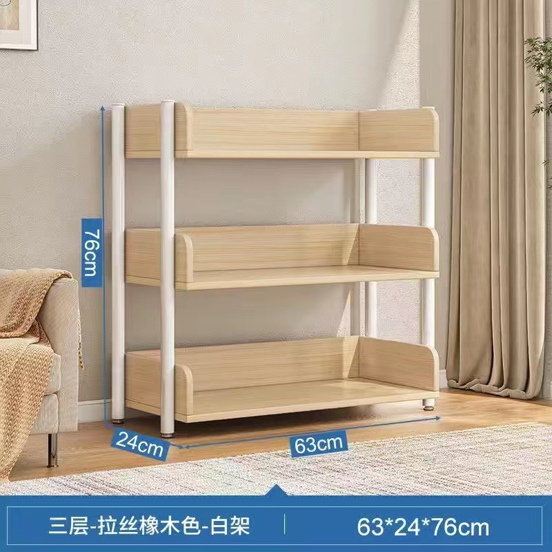 Estante de libros simple de hierro forjado doméstico de almacenamiento de suelo estante de exhibición estante de almacenamiento estante de estante de almacenamiento estante de biblioteca para estudiantes