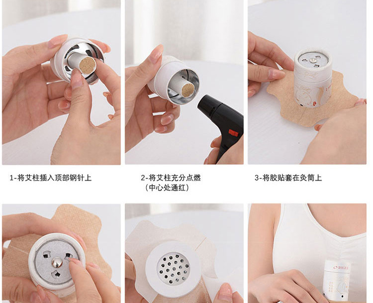Moxibustion Tube Hanging Moxa Burner with Heat Shield and Straps for Home Body Use details
