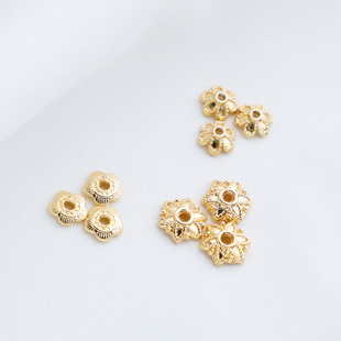 14K����ɫ���껨�� ��߅���С����ñ�Ʒ��� diy�ֹ������Ƭ