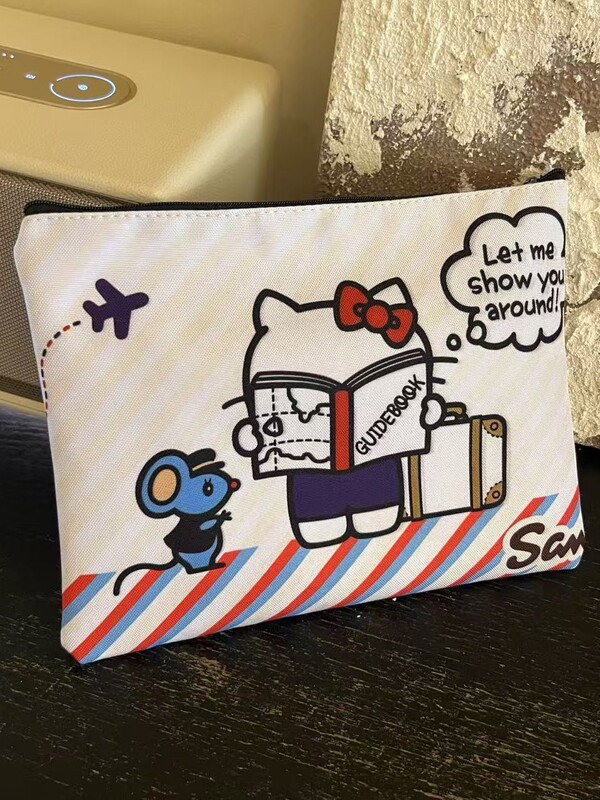新しいハローキティ化粧品バッグ子供のかわいい漫画化粧品バッグ女性のクラッチバッグミニ収納袋|undefined