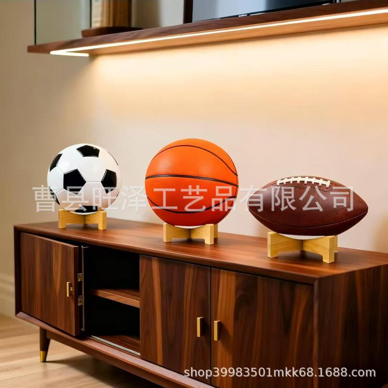 Cross-Border Solid Wood Ball Rack for Football, Basketball, Volleyball, Display and Storage Rack, Rugby, Softball Base Stand, Ball Holder
