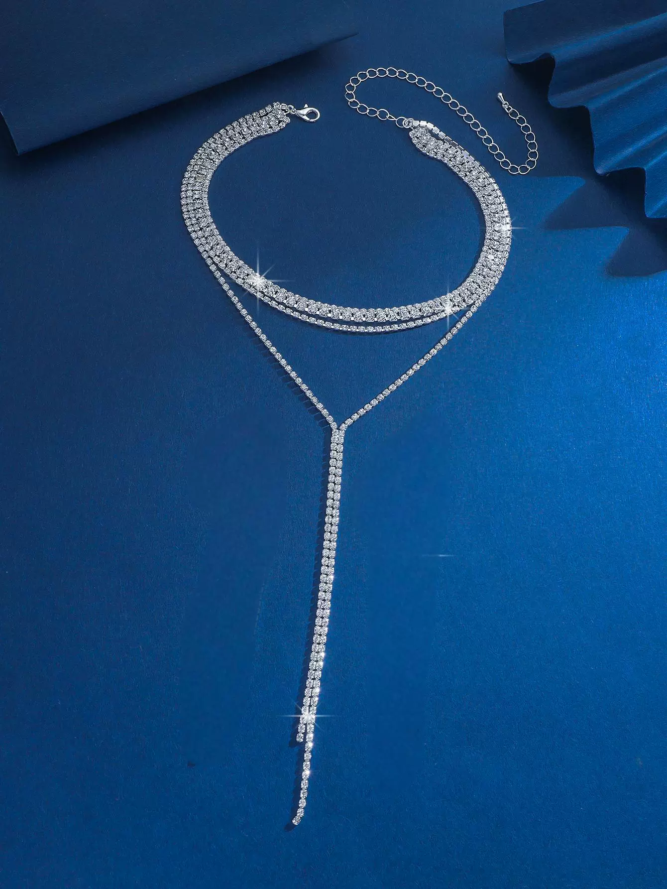 Длинное колье‑цепочка с кистями, европейский минимализм, лёгкое, 20×10×1 см