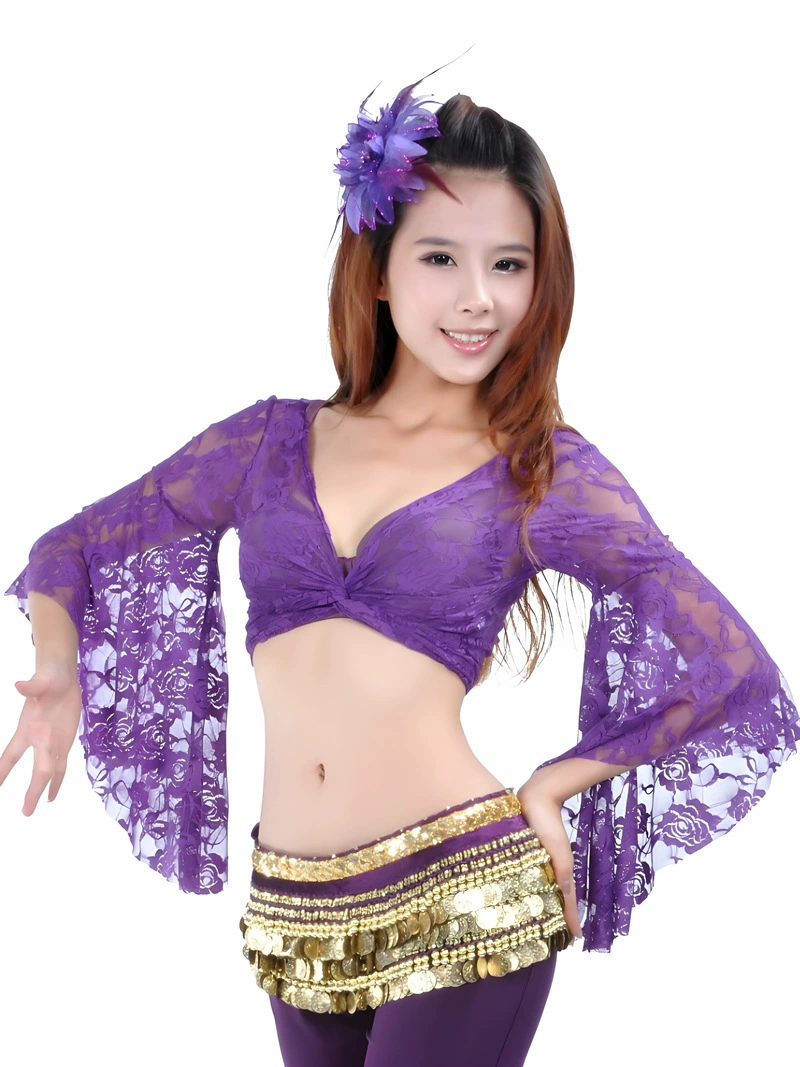 Топ с кружевными бабочками на рукаве, belly dance, одежда для belly dance, фабричная одежда бренда кружевной топ