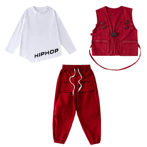Children's Costume Hip Hop Boys' Street Dance Fashion Suit Girls' Jazz Dance Costume Children's hiphop Fashion Brand Spring