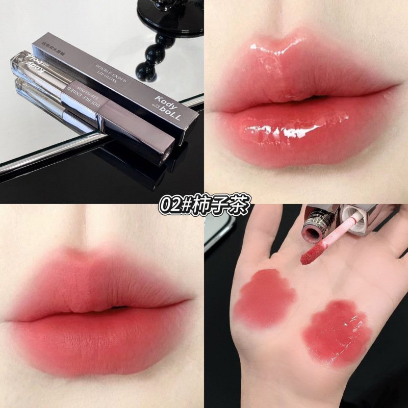KodyboLL juegan con dos cabezas mate esmalte labial desvanecimiento marcas labial agua espejo labial óleo labial maquillaje fábrica de lápiz labial mayorista
