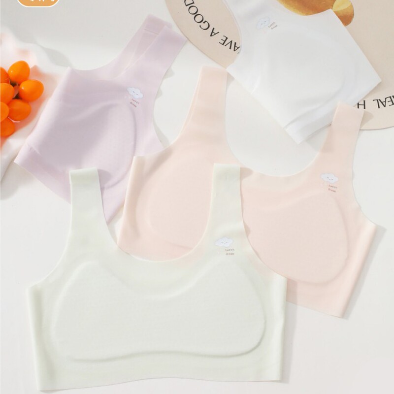 Junior High School Students' Development Period Girls' Intimates Ice Silk Seamless Anti-Bump Growth Period Comfortable and Breathable Vest for Primary and Secondary School Students Junior High School Students' Development Period Girls' Intimates Ice Silk Seamless Anti-Bump Growth Period Comfortable and Breathable Vest for Primary and Secondary School Students