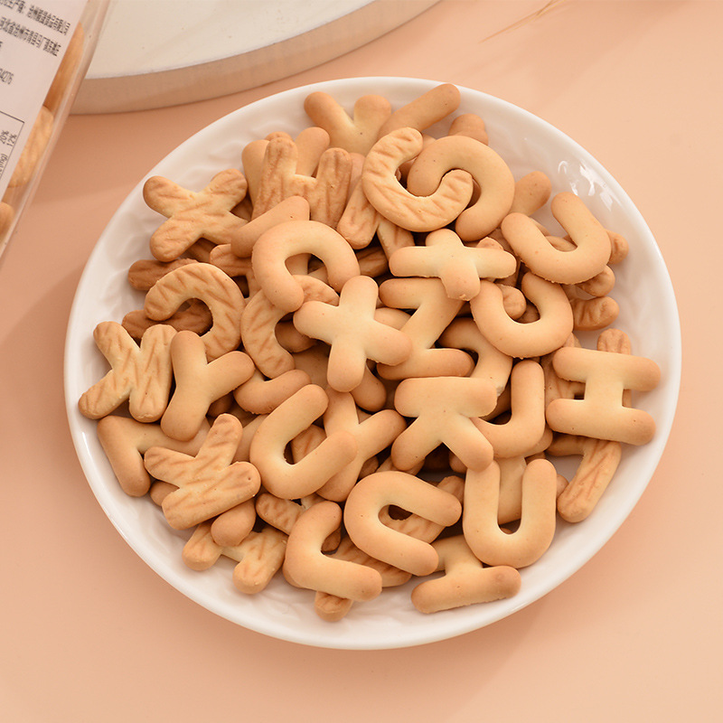 Cookies wholesale manufacturer canned 120g children's small snacks bone-shaped number letter animal-shaped cookies
