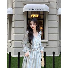 2025夏季新款法式温柔风连衣裙女收腰显瘦超仙气质森系长裙仙女裙