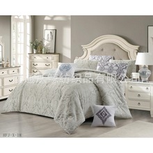 跨境外贸绣花大提花系列羽绒被套三件套水洗柔软床上用品带拉链封