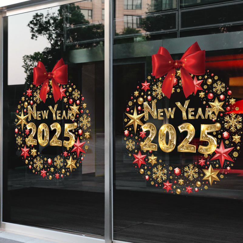 New Year glass stickers decoration New Year's Day and Spring…