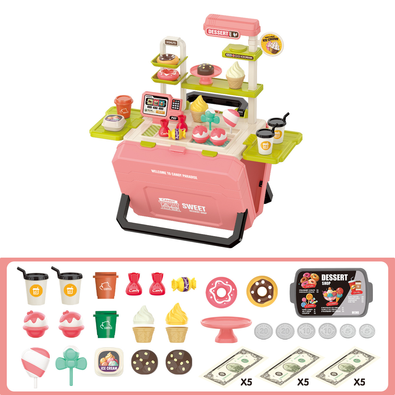 Caramelos combinados (cajas de color rosa / inglés)
