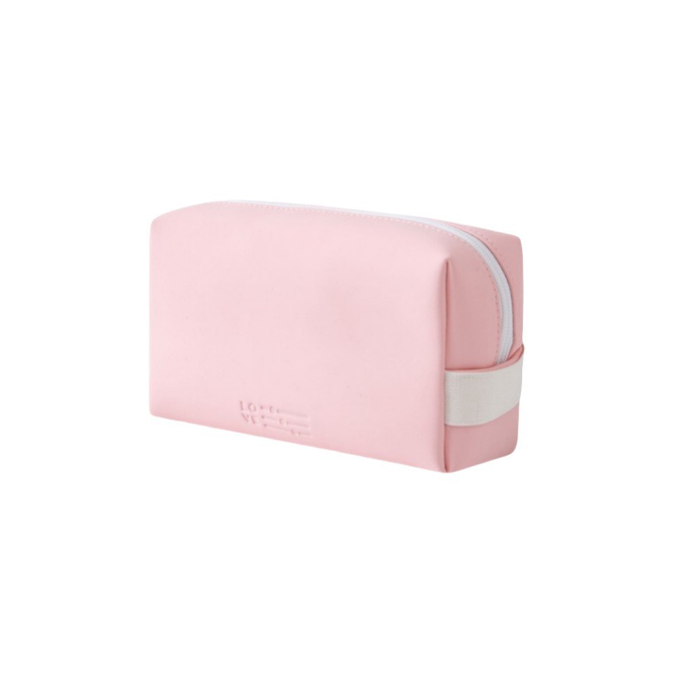 Bolsa de maquillaje coreana de alto valor visual ins-viento color caramelo PU impermeable de gran capacidad color macrón bolsas de lavado portátiles