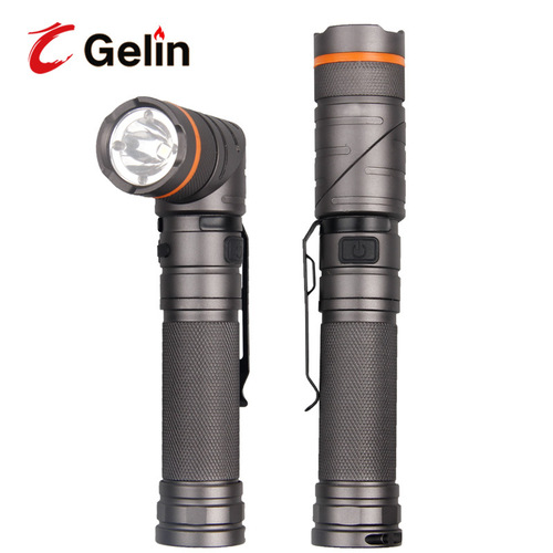 Cross-border XPG red, white and green light USB charging power display magnet car 90 degree elbow pen buckle flashlight