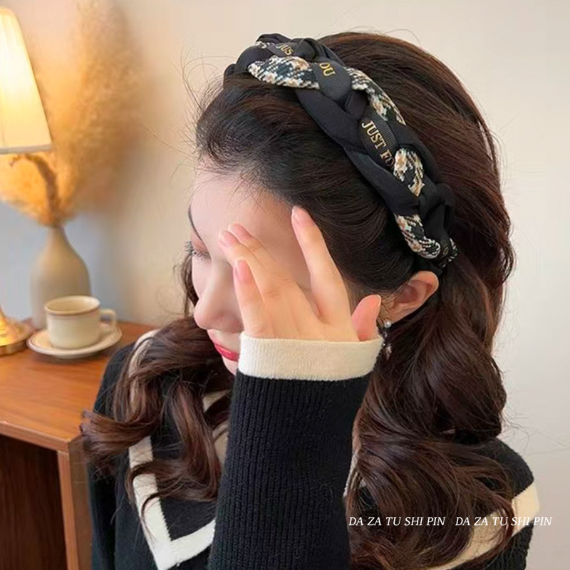 法式复古麻花宽边发箍女2025新款秋冬高颅顶发卡压发头箍头饰发捆|undefined