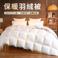 酒店羽绒被95白鹅绒被双人被芯冬被加厚保暖鸭绒被鹅绒被子亚马逊