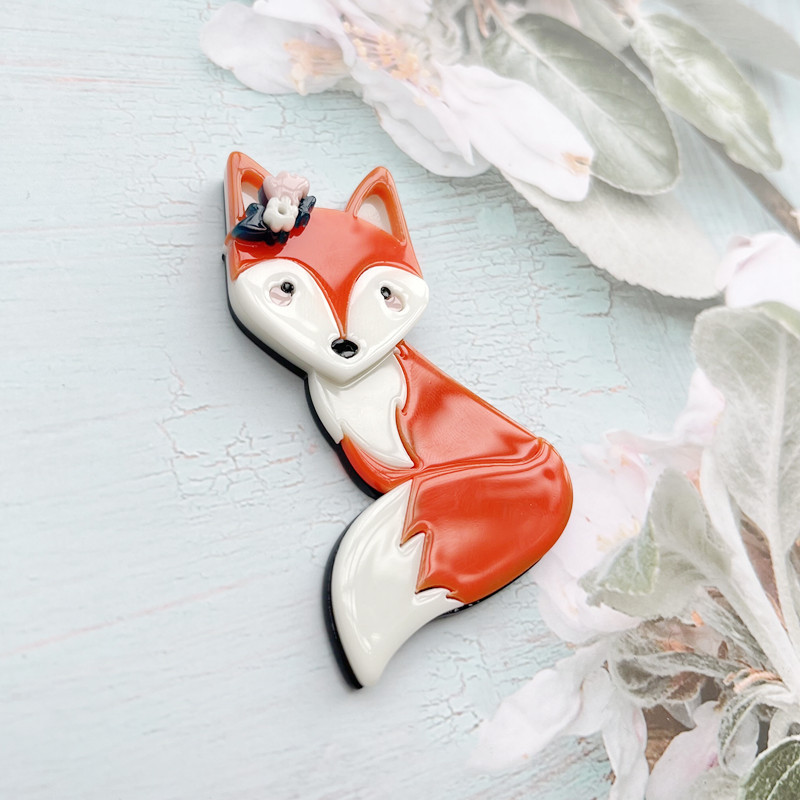 Acrylic Material Cartoon Style Pin Fox Arylic Women'S Brooches