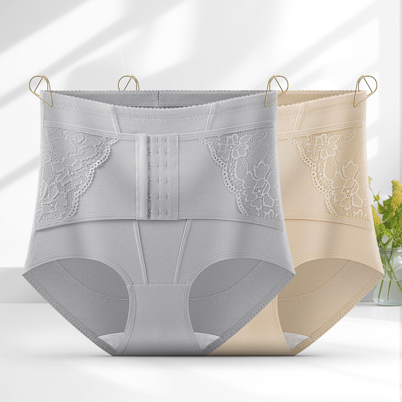 Pantalones Moldeadores de Cintura Alta con Broches de Algodón, Sin Costuras, Levantamiento de Cadera, Control de Abdomen, para Posparto