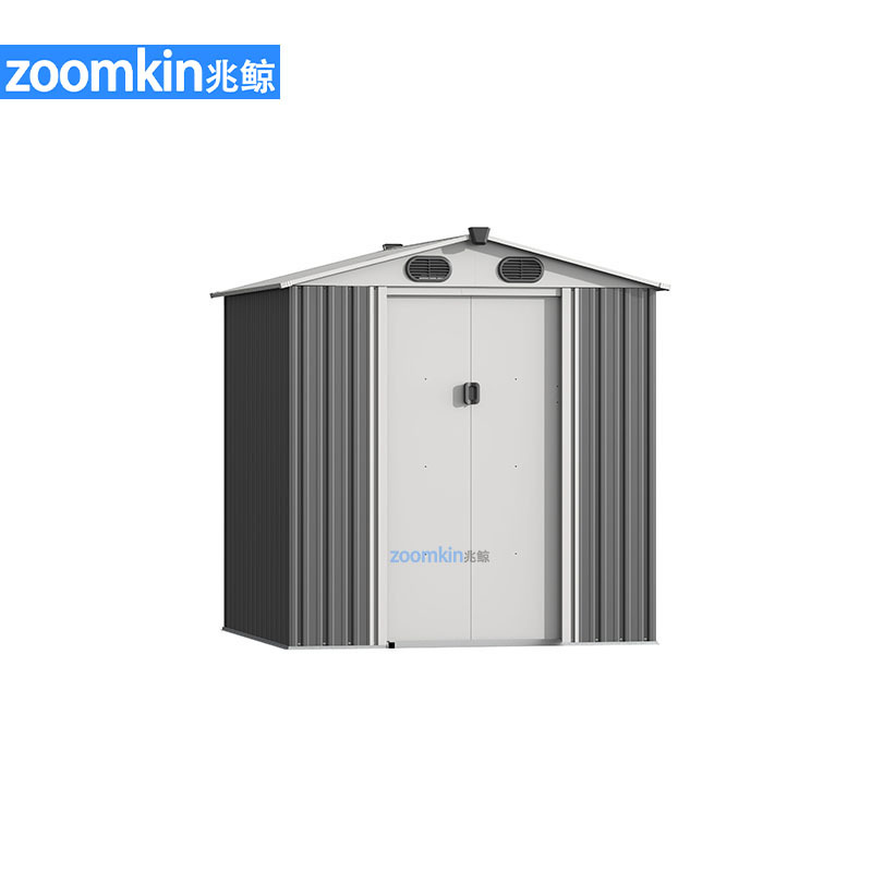 Casa de herramientas al aire libre Casa de hoja de hierro desmontable Casa móvil Almacenamiento Casa de tejado patio jardín al aire libre