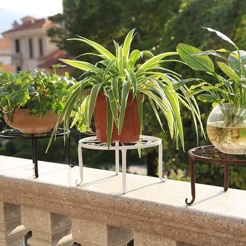 Labeling Iron Wrought Flower Stand Round Floor Cushion Indoor Balcony Desktop Desk Green Pothos Living Room Plant Stand Elevation