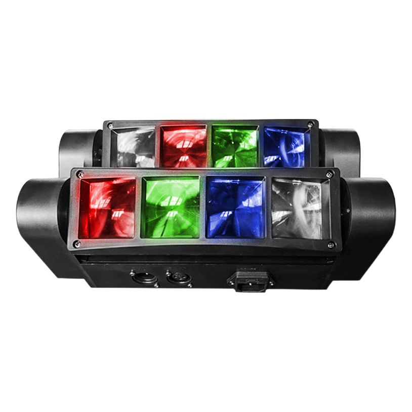 Светодиодный прожектор «восьмиконусный мини-паук» для сцены, диджейского оборудования, создания атмосферы, вращающийся, управляемый звуком, для KTV