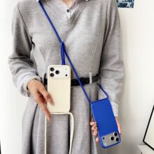 适用苹果17promax挂绳手机壳iPhone16E磨砂15防摔12纯色14pro后壳