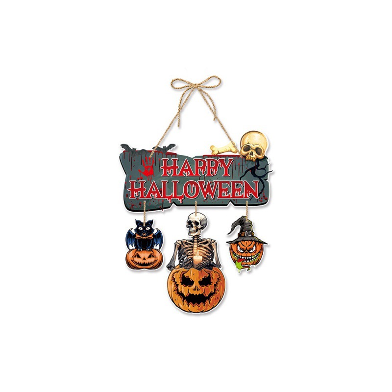 Nuevo estilo transfronterizo decoración de fiesta de Halloween colgante de puerta colgante decoración de puerta de Halloween colgante de puerta de bruja de calabaza boo