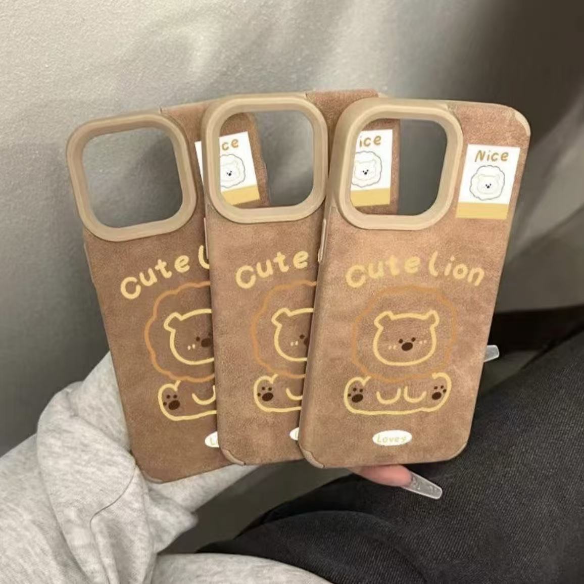 Aplicable a Apple 16 nueva funda para teléfono móvil iPhone16promax otoño e invierno piel de cordero 15 lindo 13 simple 14xr