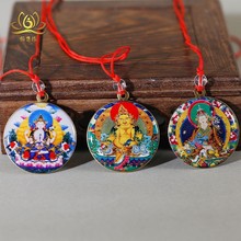 莲花生像章佛像吊坠四臂观音像章吊坠普巴金刚像章挂件男女通用