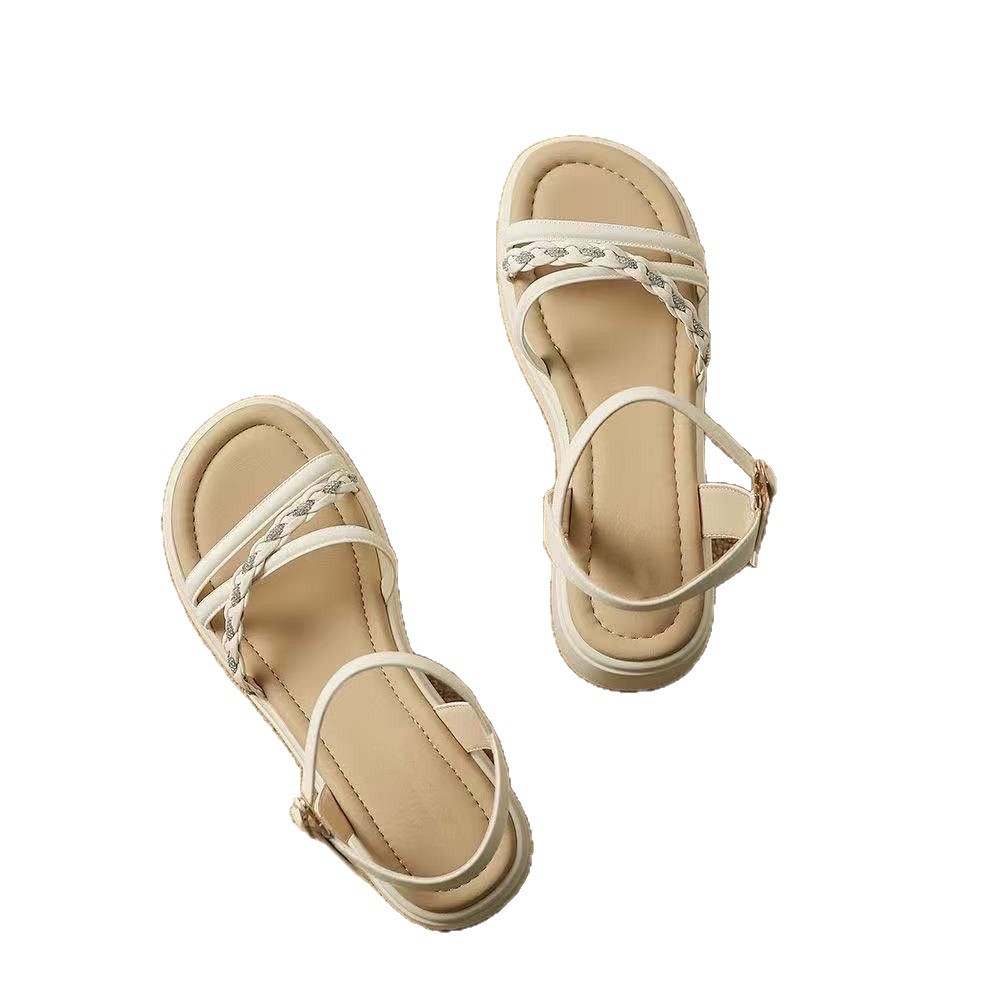 2026 nuevo verano de sandalias francesas romanas mujeres con un estilo de hadas de moda versátil falda sandalias para niños