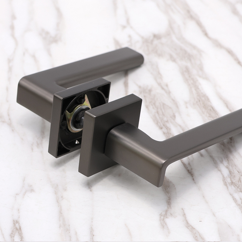 Personalizada aleación de aluminio de absorción magnética bloqueo silencioso bloqueo de mano separado bloqueo de puerta interior europeo mango de la puerta del baño