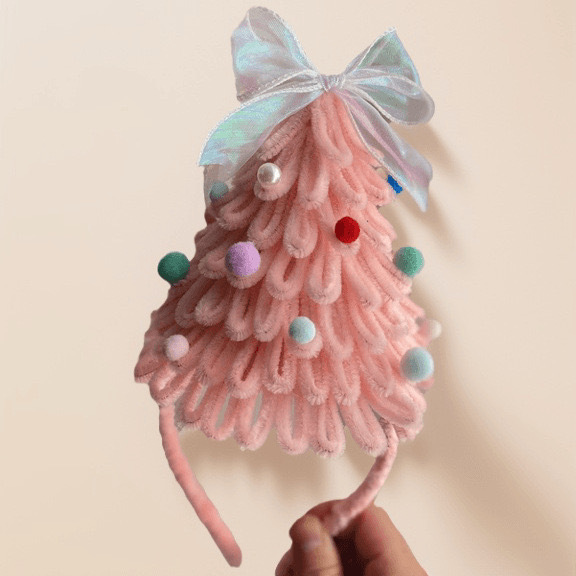 緑のクリスマスツリーのカチューシャ手作りヘアピンツイストスティックdiy材料バッグカチューシャかわいいクリスマスプレゼント|undefined