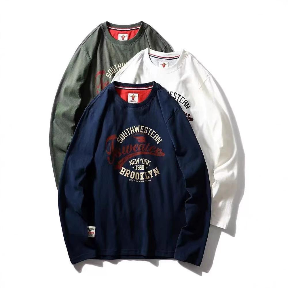 Retro trend comfortable base body-friendly long-sleeve, print