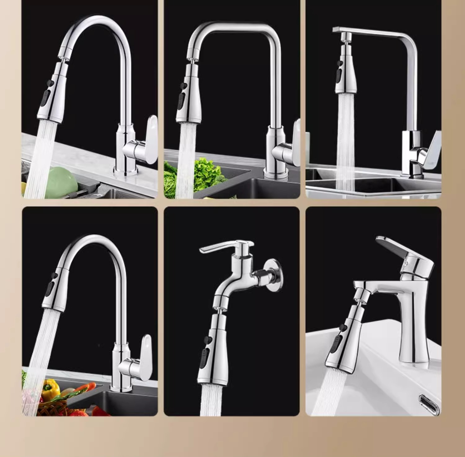 Cross-border kitchen faucet extender, splash-proof sink, showerhead joint, aerator, pressure-increasing faucet undefined
