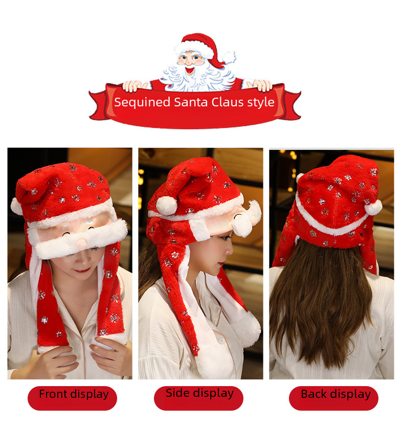 Cappello di babbo natale con orecchie mobili decorazione natalizia_voghion.com