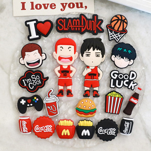 Slam dunk master Sakuragi flower way Rukawa maple diy soft adhesive patch decoration mobile phone case hole slippers buckle cup sticker