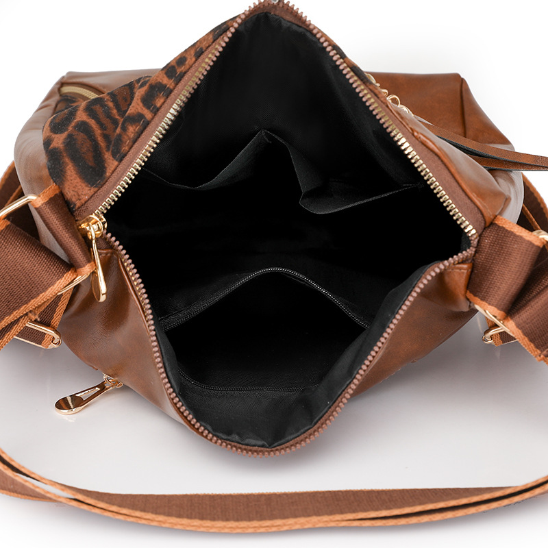 Lujo ligero, nicho, textura de alta calidad, bolso de alta capacidad, moda femenina, estampado de leopardo, bolso de hombro multifuncional al por mayor