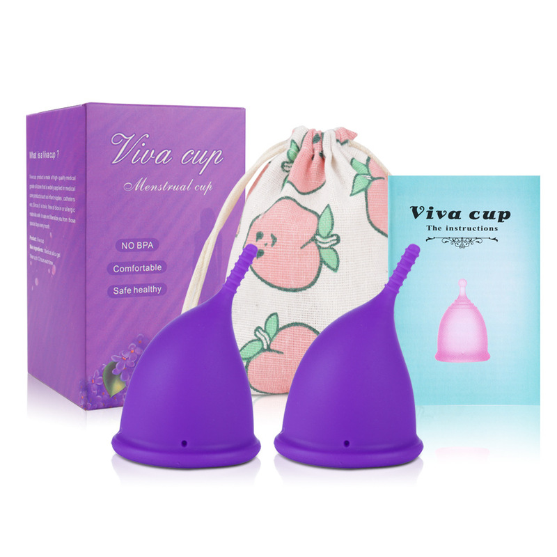 Foreign trade menstrual cup set silicone menstruation cup monthly Cup instead of sanitary napkin sports can swim