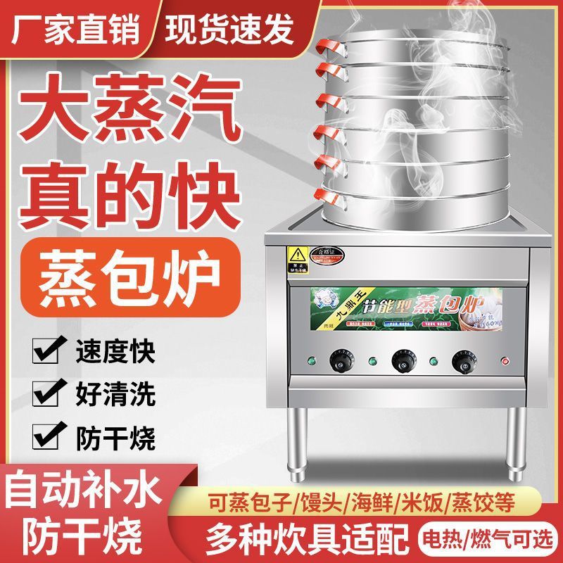 Ahorro de energía multifuncional horno de vapor de vapor de gas comercial de carbón para desayuno de salchichas en polvo en jaula de vapor eléctrico horno de vapor de cabina de vapor