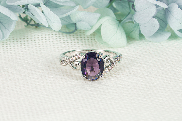 Fashion Oval Copper Rings Plating Zircon Copper Rings