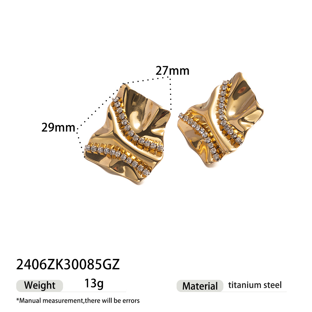 Taina europa y americana pendientes de acero inoxidable sencillos de alta calidad de moda damas rayas pendientes de piedra de silicio pendientes transfronterizos