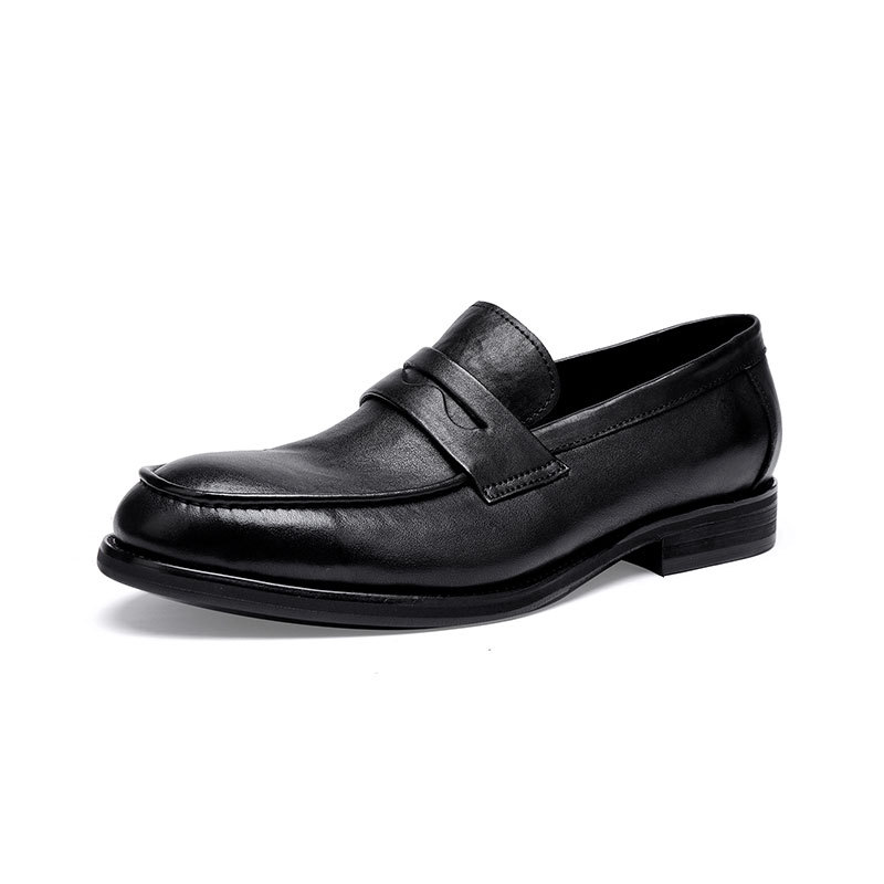 Neue waschen vintage pferd leder schuhe eine slip-auf bean schuhe herren schuhe licht luxus high-end gerade leder schuhe leder laufsohle_voghion.com