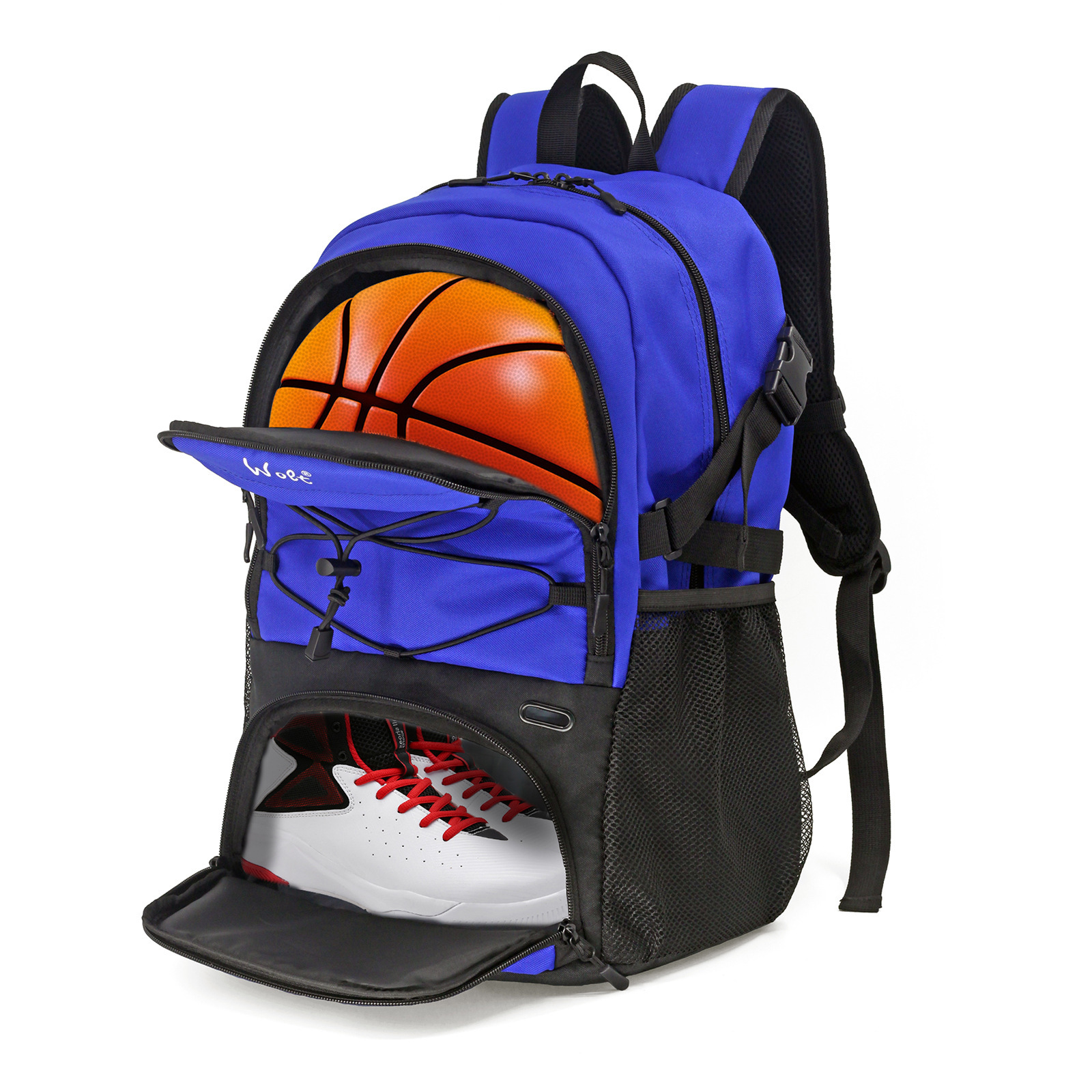 Bolsa de baloncesto transfronteriza Wolt, mochila de fútbol, mochila deportiva para hombres, mujeres y niños, bolsa de entrenamiento que puede contener una pelota de baloncesto de tamaño 7.